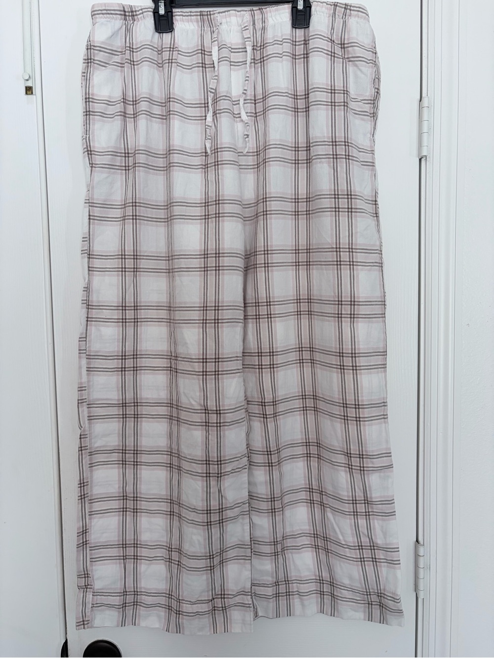 Auden Plaid PJ Set in Cream, Brown & Dusty Pink Size L, loungewear, cozy